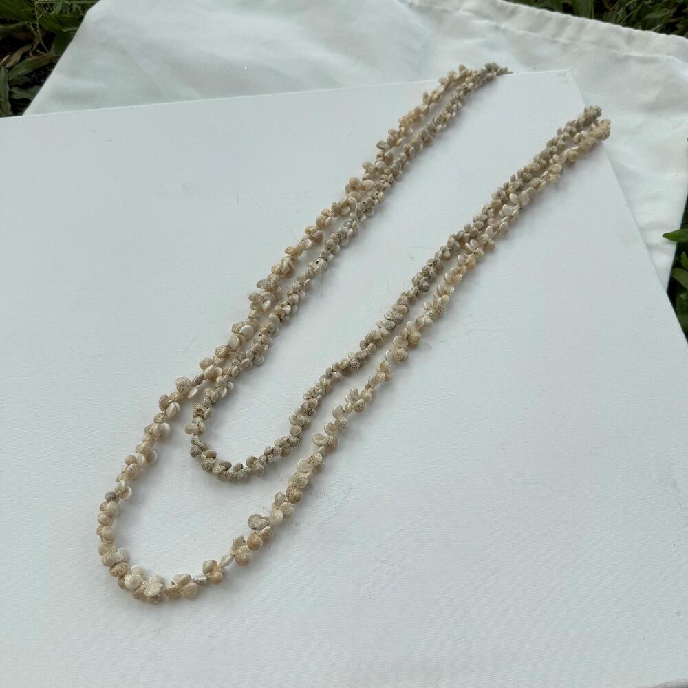 Seashell 2 Necklace Mini Mollusk Nautical Ocean Beach Sea Shell Beads Boho